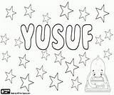 Name Coloring Yusuf Austin Pages Names Arabic Boy Printable English Oncoloring sketch template