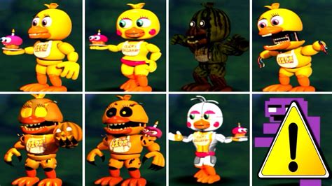 Five Nights At Freddy S 1 2 3 4 5 6 All Chica Animatronics