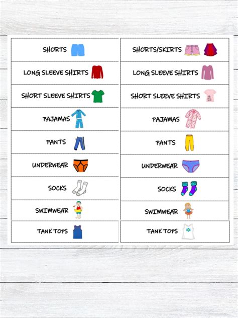 printable drawer labels  kids clothes etsy uk
