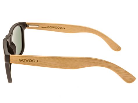 bamboo wood sunglasses with black polarized lenses gw