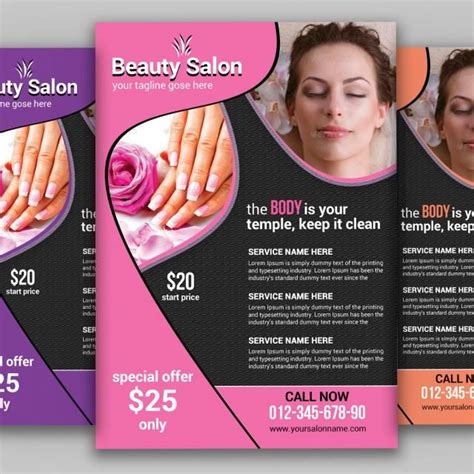 spa amp beauty saloon flyer panfleto salao de beleza midias sociais