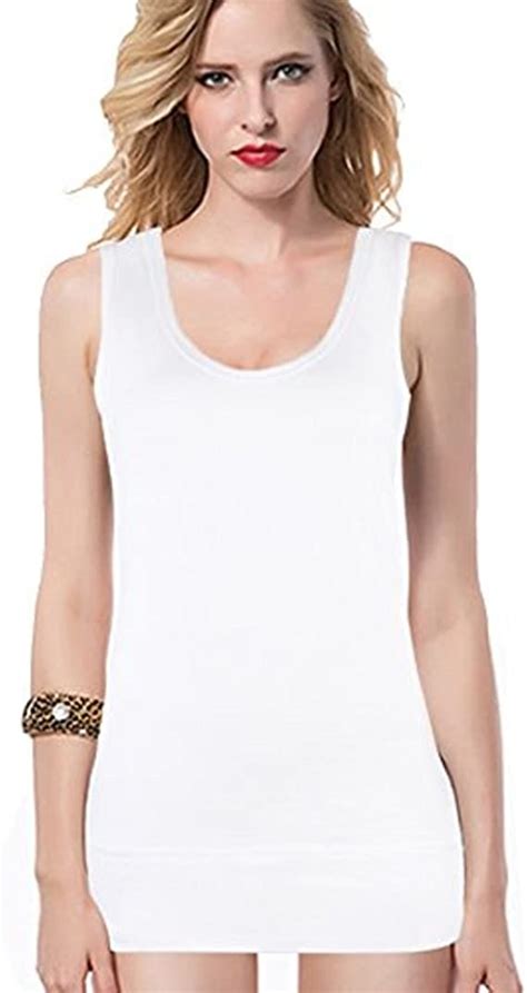 Moxeay Extra Long Tank Top For Women Stretch Cotton Tank