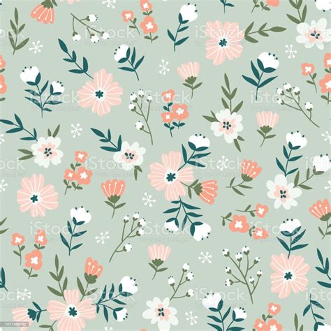 trendy seamless floral pattern fabric design  simple flowers vector