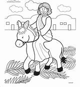 Jesus Coloring Easter Sunday School Palm Pages Bible Jerusalem Crafts Colouring Craft Triumphal Entry Donkey Kids Into Preschool Story Rides sketch template