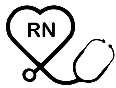 heart stethoscope rn decal by smalltowngraphics on etsy 4 50 rn is