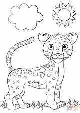 Jaguar Coloring Cartoon Pages Cute Drawing Printable Color Supercoloring Jungle Getdrawings Simple Preschool sketch template