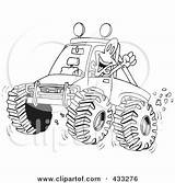 Truck Coloring Clipart Line Mud Illustration 4wheeling Excited Man His Wheeling 4x4 Through Royalty Toonaday Rf Four Cartoon Illustrations Clipartof sketch template