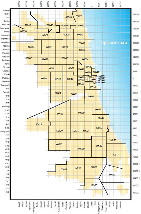 Chicago Zip Code Map Map Of Chicago Zip Codes United