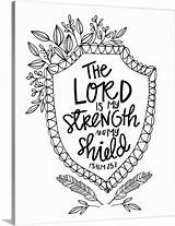Lord Strength Verse Colouring Handlettered Canvas Psalm Greatbigcanvas Prints sketch template