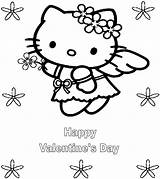 Kitty Hello Coloring Valentines Pages Valentine Drawing Disney Princess Printable Getcolorings Color Sheets Getdrawings Valentin sketch template