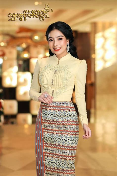 pin by thiri hsu on myanmar myanmar dress design