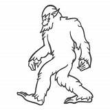 Bigfoot Sasquatch Caminando Duotono Contorno Duotone Folclore Vexels Andando Edit sketch template