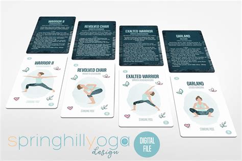 yoga pose cards yoga practice cards yoga flashcards yoga etsy