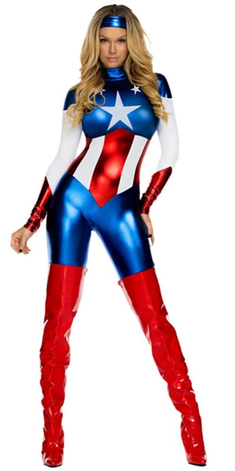 Marvel Captain America Female Womens Jumpsuit Bodycon