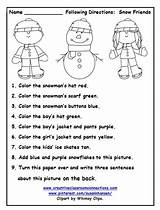 Worksheets Directions Following Worksheet Follow Activities Winter Kindergarten Listening Color Coloring Clothing Language Allows Students Skills Words Kids Names Preschool sketch template