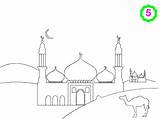 Colouring Mosque Adabi Islamic Books Camel Desert sketch template