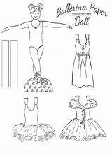 Ballerina Paper Print Doll Colour sketch template