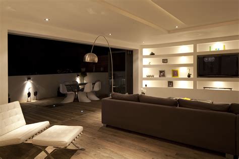 night time architecture contemporary feature shelving lights open