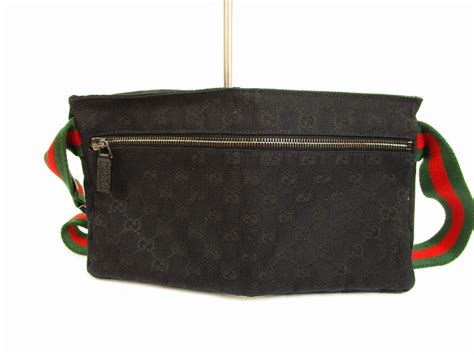 Gucci Gg Canvas Black Fannyandwaist Packs Belt Bag Purse