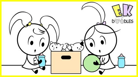 emma and kate surprise cats presents ek doodles funny cartoon animation youtube
