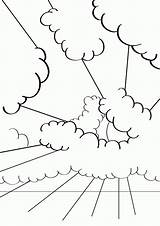 Clouds Coloring Cloud Pages Sun Kids Printable Sky Drawings Color Through Template Drawing Print Sheet Heaven Sheets Rainbow Types Popular sketch template