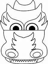 Dragon Chinese Head Face Template Coloring Year Drawing Kids Dragons Simple Children Lion Craft Clipart Crafts Pages Cliparts Paper Easy sketch template