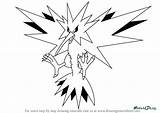 Zapdos Pokemon Coloring Draw Drawing Step Color Tutorials Pages Getcolorings Know Anime sketch template