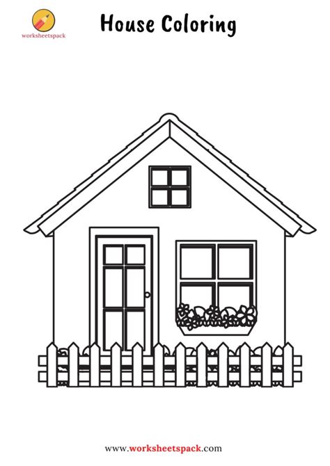 house coloring pages worksheetspack
