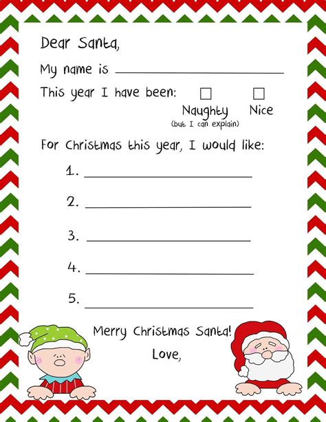 stationary  kids  write santa  stationery templates deco
