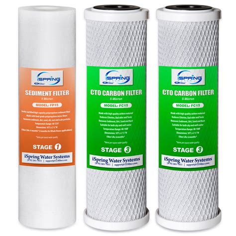 ispring fcto   standard replacement filter set cartridges  ro   stage water