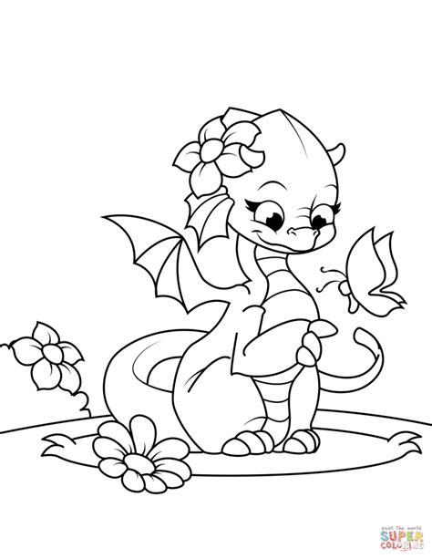 dragon coloring pages easy cute baby dragon drawings francine