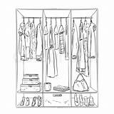 Cupboard Vestiti Disegnato Schizzo Guardaroba Mano Paintingvalley Skizze Garderobe Colourbox sketch template