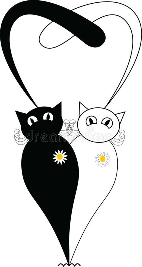 cats in love stock vector illustration of daisy illustration 33829420