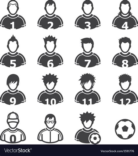 soccer player icons royalty  vector image vectorstock