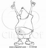 Cartoon Man Belly Hairy Clipart Holding Two Thumbs Outlined Showing His High Illustration Royalty Djart Vector Clipartof sketch template