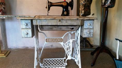 maquina de coser singer  restaurada antique sewing table sewing table entryway tables