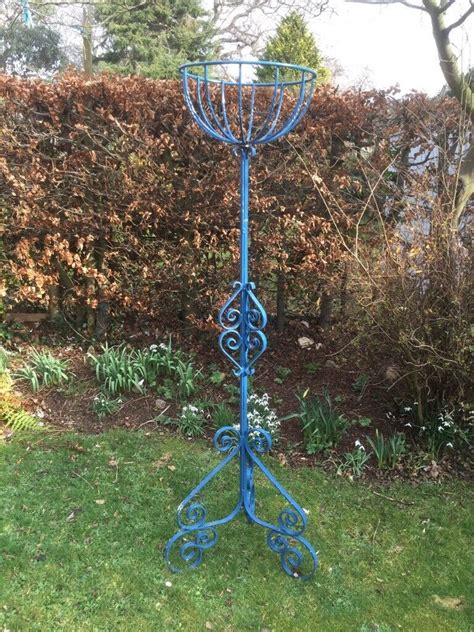 Vintage Wrought Iron Plant Stand Planter For Floral Display Patio Or