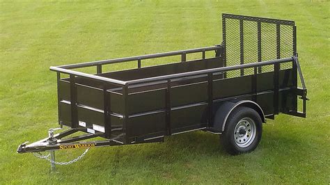 single axle utility trailer whi sides johnson trailer