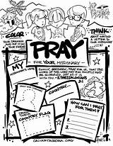 Missionary Prayer Activities Pray Missions Calvary Childrens sketch template