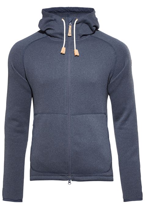 fjaellraeven oevik fleece hoodie herren blau campzde