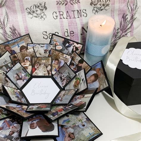 hexagon explosion box   personalized photo album custom gift