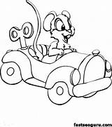 Car Mouse Coloring Driving Printable Pages Desktop Right Background Set Click sketch template