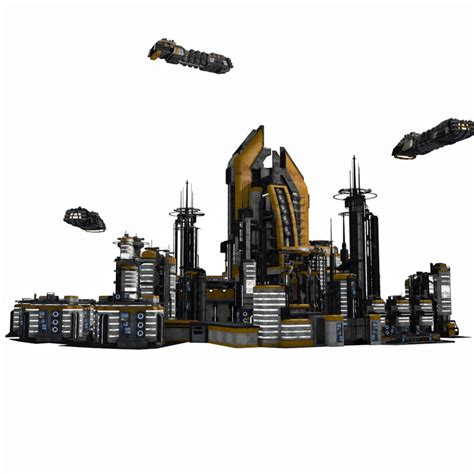 sci fi city 3d model