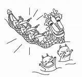 Dragon Boat Festival Coloring Pages Chinese Colouring Getcolorings Printable Color Family sketch template