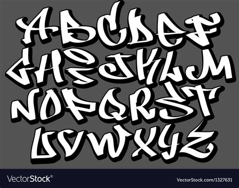 graffiti font alphabet abc letters royalty  vector image