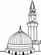 Masjid Mewarnai Islamic Kaaba Outline Mosque Colouring Clipart Nabawi Nabvi Gumbad Mecca Coloriages Prophet Khazra Sketches Ausmalen sketch template