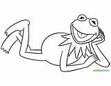 Kermit Frog Pages Coloring Muppets Template Piggy Miss Disneyclips Lying Down sketch template