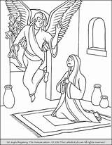 Annunciation Joyful Mysteries Rosary Gabriel Archangels Sorrowful Thecatholickid Prayed sketch template