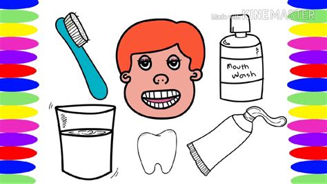 coloring page brush  teeth youtube