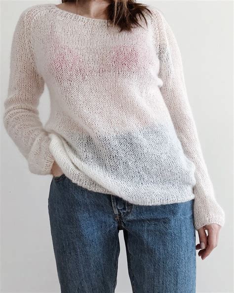 White Mohair Sweater Hand Knitted Mohair Jumper Wool Fashion Etsy